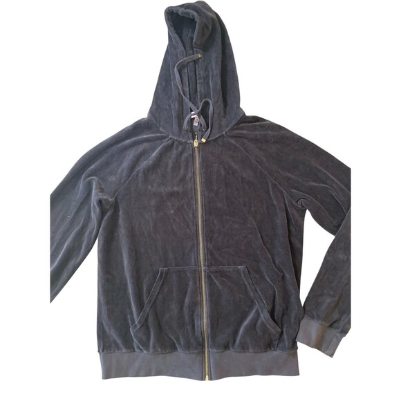 Juicy Couture‎ Women’s Velour Tracksuit Set Black Hoodie Pants Size L Vintage - Picture 16 of 16